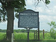 Informationstafel zu Geschichte und Hintergrund des Prophetstown State Park.