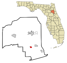 Condado de Putnam Florida Áreas incorporadas y no incorporadas Welaka Highlights.svg