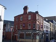 A landscape view of the Queens Tavern in the Birmingham Gay Village