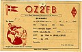 Carte QSL de OZ2FB, Danemark (1951).