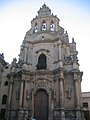 Dekoratif Baroque façade gereja San Giuseppe di Ragusa Ibla.