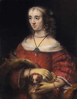 <i>Young Woman with a Lapdog</i> 1665 painting by Rembrandt van Rijn