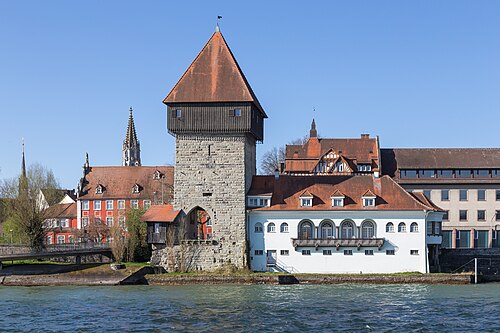 Rheintorturm, a section of the former city wall of Konstanz at Lake Constance