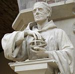 Roger Bacon described the first gunpowder in Europe. Roger-bacon-statue.jpg