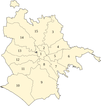 Les 15 municipes de Rome