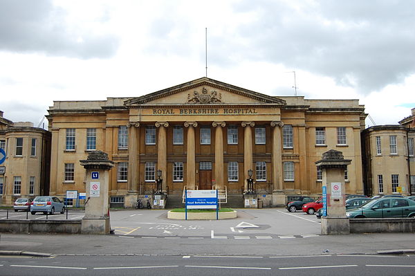 The original frontage of the Royal Berkshire Hospital