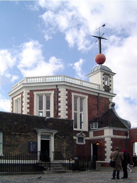 Royal Observatory, Greenwich, London. Installed in 1833, a time ball sits atop the Octagon Room