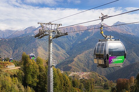 Gondola lift in Rosa Khutor Alpine Resort