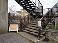 Notices at the Ryde, Isle of Wight Esplanade footbridge, for reconstruction works which were taking place in early 2012. As a result the footbridge was completely closed off with a diversion around to the Hovertravel terminal.