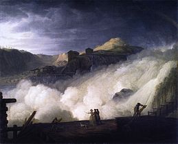 Sarpsfossen falls, 1789 oil painting