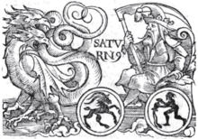 Изображение Сатурна из книги Гвидо Бонатти «Liber Astronomiae», издание 1550 года
