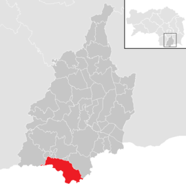 Poloha obce Schloßberg v okrese Leibnitz (klikacia mapa)