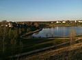 Silverfox Estates homes along lake at Birds hill, East St. Paul, Manitoba