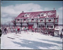 Skiers at a lodge in Collingwood, 1959 Skiers at a lodge in Collingwood (I0005627).tif