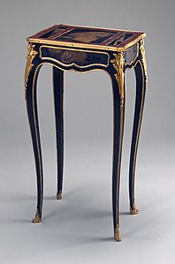 Table (Rococo Revival); c.1880; wood, ormolu and lacquer; 68.9 x 26.99 x 38.42 cm; Los Angeles County Museum of Art (Los Angeles, USA)