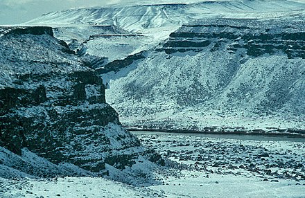 Snow-covered cliffs of Snake River Canyon, Idaho, managed by the Boise District of the BLM