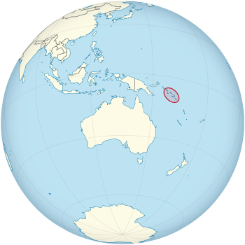 A Salamon-szigetek helyzete a Földön