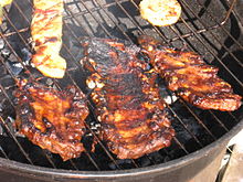 Basted spare ribs on an outdoor grill Spareribs bbq.jpg