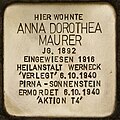 Der Stolperstein für Anna Dorothea Maurer