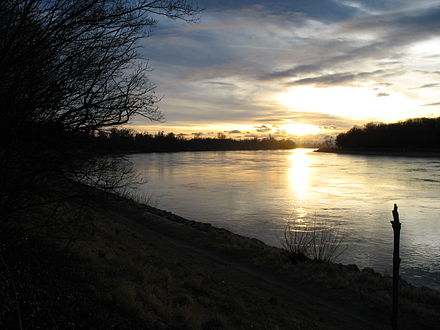 Sunset on the Rhine at Mannheim