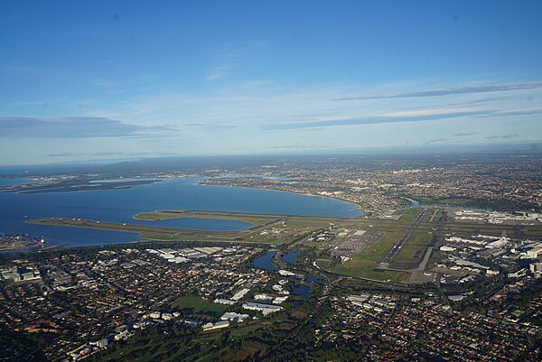 The airport and its surrounds from above, 2016