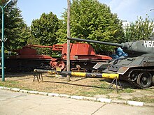 A Romanian R-2 light tank of the type fielded by the 1st Armoured Division at Stalingrad (far left) alongside a later TACAM R-2 tank destroyer (centre) and a T-34 (right) on display at the National Military Museum, Bucharest TACAM R-2 (13).JPG