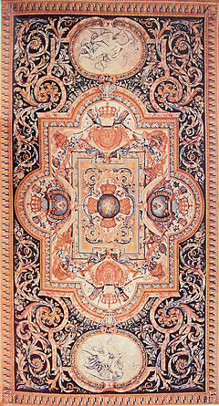 Tapis de Savonnerie, under Louis XIV, after Charles Le Brun, made for the Grande Galerie in the Louvre