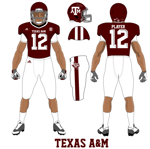 Description Texas A&M Home Football Uniform 2012-pres.svg