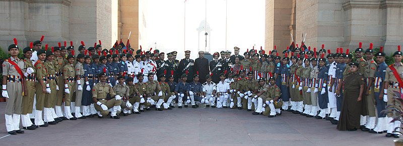 File:The Defence Secretary, Shri G Mohan Kumar in a group photograph at Amar Jawan Jyoti, India Gate, on the occasion of 68th Anniversary of National Cadet Corps (NCC), in New Delhi.jpg