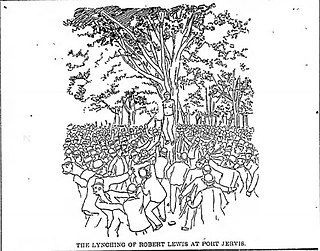 Illustration of lynching from The Evening World.