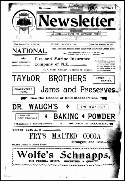 The Newsletter: an Australian Paper for Australian People, 2 March 1901 The Newsletter an Australian Paper for Australian People 2 March 1901.PNG