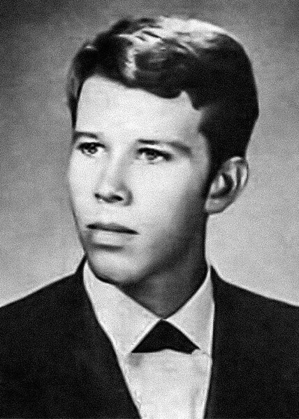 Waits as a high-school senior at Hilltop High School in 1967. He dropped out at the age of 18.