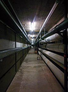 In an effort to re-open the Science A - Administration tunnel, a 1966 Gauntlet editorial proposed that "the underground central heating system tunnels could symbolize the purpose of the University: to guide us to the light of knowledge." UCalgary Tunnel.jpg