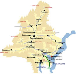 Kaart van Verbano-Cusio-Ossola (VB)