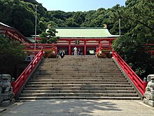 View of Haiden of Akama Shrine.JPG