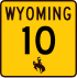 Wyoming Highway 10 Markierung