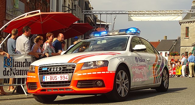 Audi patrol car from the Belgian Federal Police's Roads and Highways Unit