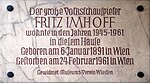 Fritz Imhoff - memorial plaque