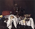 Willem Claesz Heda, "Vaikelu piruka, hõbeda kannu ja krabiga", 1658, õli lõuendil. 123 × 103 cm, Haarlem, Frans Hals Museum