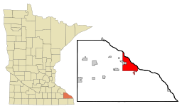 Winonas placering i Winona County.