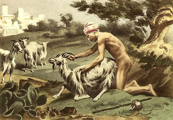 "Ancient Greek sodomising a goat", plate XVII from 'De Figuris Veneris' by F.K. Forberg, illustrated by Édouard-Henri Avril.