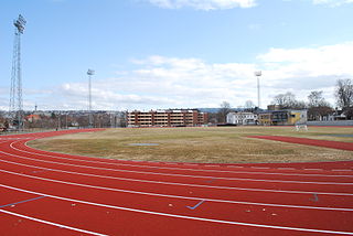 Øya stadion building in Trondheim, Trøndelag, Norway