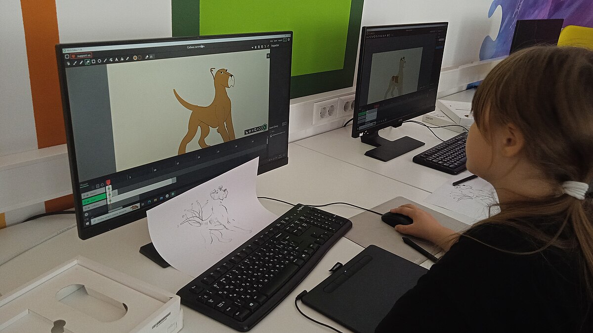 Занятие по программе «Основы цифровой анимации» в «Летней школе цифрового просвещения» в Академии Цифровых Технологий
