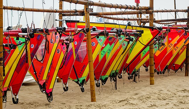 Windsurfing sails on the southern beach of Föhr