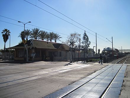 The LA Metro station, adjacent to the historic Watts Station