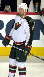 Stoner during his tenure with the Wild. 130223 Clayton Stoner Wild.png