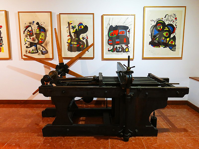 File:158 Cartoixa de Valldemossa, secció d'art contemporani, premsa litogràfica.jpg