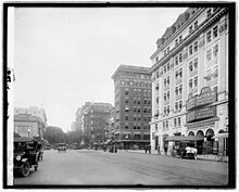 A black and white photograph of 15th Street NW in the late 1910s