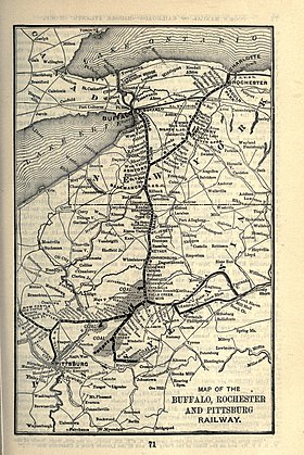 Buffalo, Rochester ve Pittsburgh Demiryolu bölümünün açıklayıcı görüntüsü