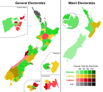 1922 New Zealand general election - Results.svg